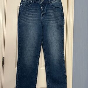 INC International Concepts Dark Blue Straight Leg Jeans, button fly